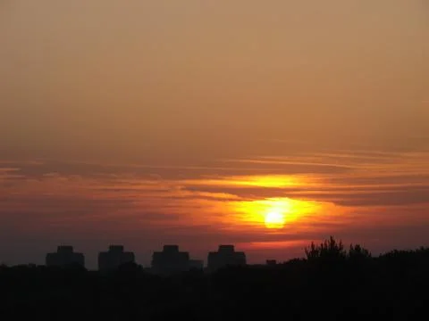 Dramatic sunset horizon Stock Photos
