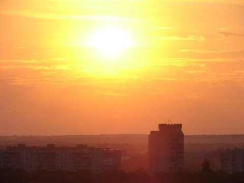 Dramatic sunset horizon Stock Photos
