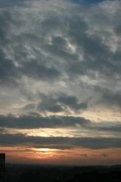 Dramatic sunset horizon Stock Photos