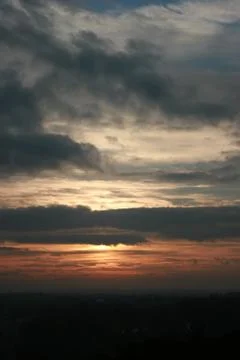 Dramatic sunset horizon Stock Photos