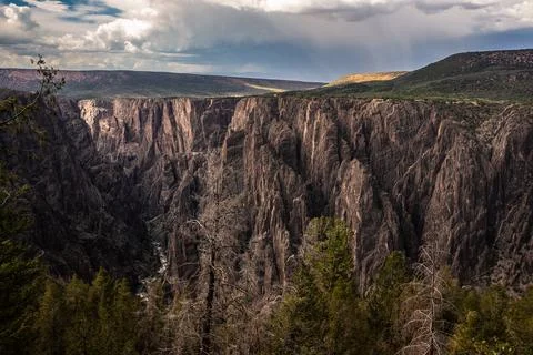 Dramatic Sunset Hour on the Black Canyon, Black Canyon of the Gunnison National Stock Photos