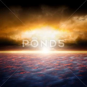Dramatic sunset Stock Illustration