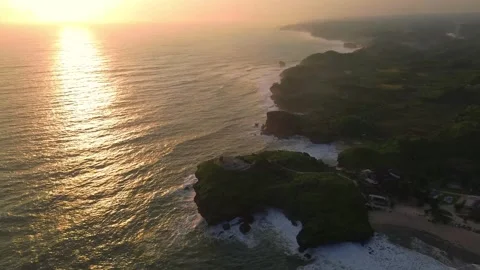 Dramatic sunset in Krakal Beach Stock Footage 301500966