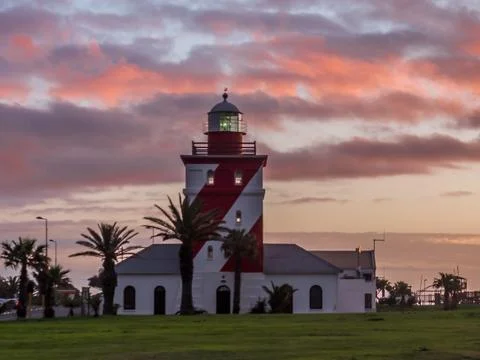 Dramatic sunset on the lighthouse of Cape Town - 1 Stock Photos