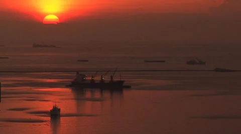 Dramatic Sunset Manila Bay Philippines Video stock 38604186