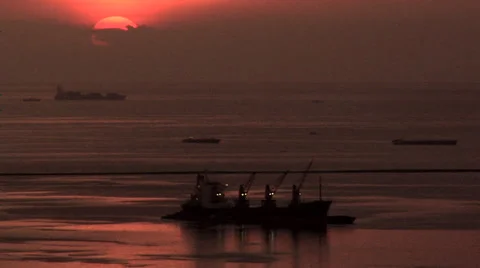 Dramatic Sunset Manila Bay Philippines Stock Footage 38604200