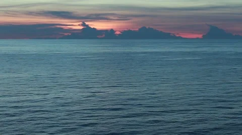 Dramatic Sunset in The Middle of The Ocean Stock Footage 40107238