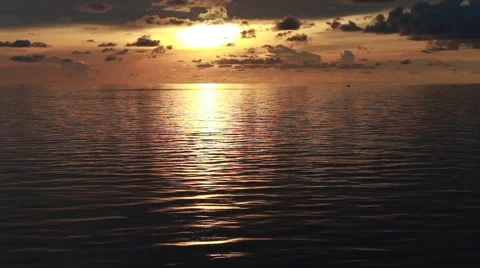 Dramatic Sunset in The Middle of The Ocean Stock Footage 40107447