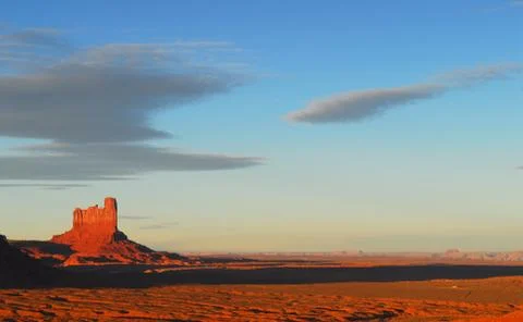 Dramatic sunset in monument valley Stock Photos