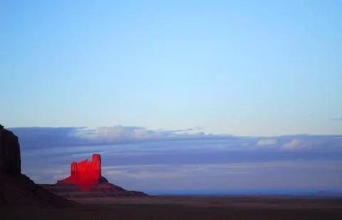 Dramatic sunset in monument valley Stock Photos