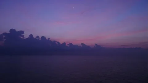 Dramatic sunset offshore in the middle of ocean Stock Footage 54655707