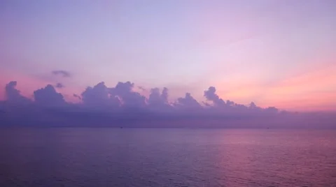 Dramatic sunset offshore in the middle of ocean Stock Footage 54655762