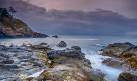 Dramatic sunset over British channel Stock Photos