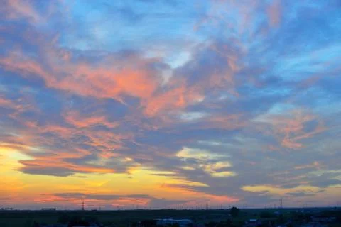 Dramatic sunset over city Free Stock Photos