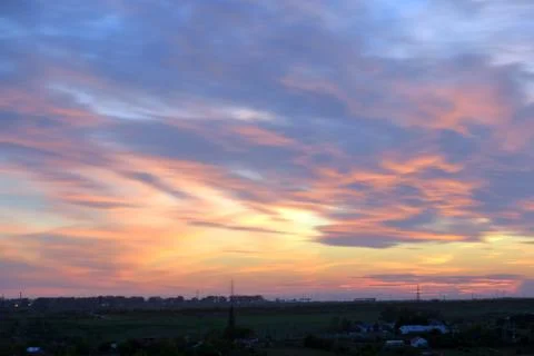 Dramatic sunset over city Free Stock Photos
