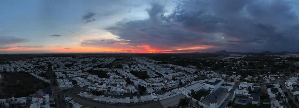 Dramatic Sunset Over the City Stock Photos
