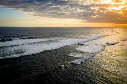Dramatic sunset over the coast 写真素材