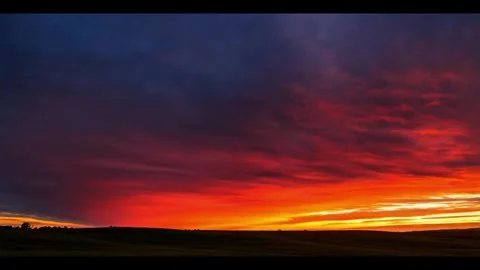 Dramatic Sunset Over Field Video stock 284208398