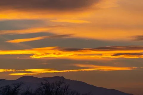 Dramatic sunset over the grief. Sky Foto stock