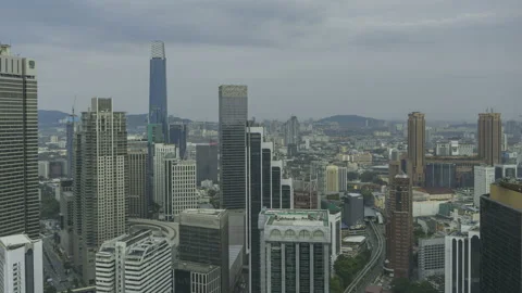 Dramatic sunset over Kuala Lumpur city skyline. Stock Footage 153197608