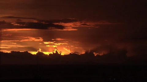 Dramatic Sunset over Manila Bay Philippines Stock Footage 38604392