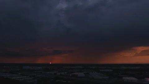 Dramatic Sunset Over Mississauga HWY 401 Timelapse with Clouds Stock Footage 321529031