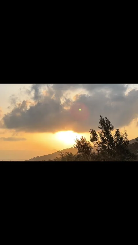 Dramatic Sunset Over Mountain Landscape with Golden Light, Turkey Stock Footage 333278749