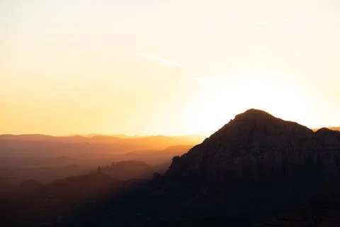 Dramatic sunset over the mountains of Sedona Arizona Photos