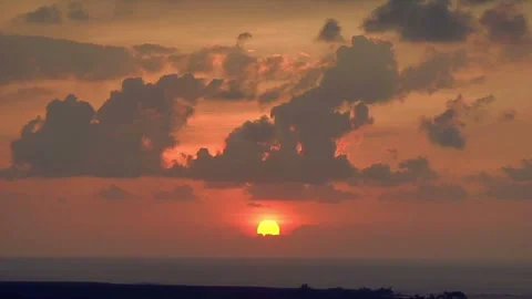 Dramatic Sunset Over Ocean with Cloud Silhouettes Video stock 327271385