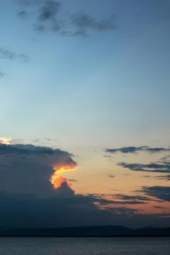 Dramatic Sunset Over the Ocean Stock Photos