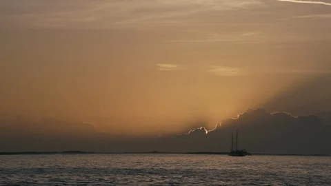 Dramatic sunset over sea Stock Footage 97600818