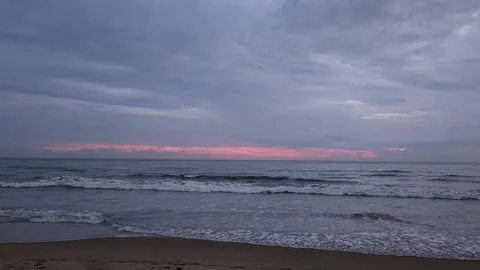 Dramatic Sunset Over the Sea Stock Footage 237077463