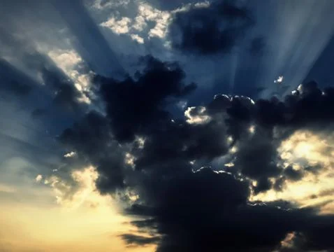 The dramatic sunset Stock Photos