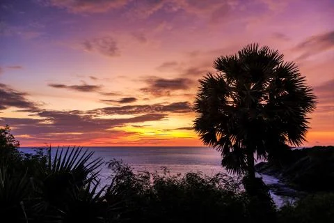 Dramatic Sunset in Phuket, Thailand Stock Photos