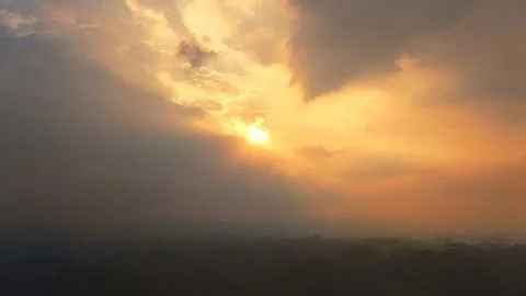 Dramatic Sunset Rays Over Karst Mountains in Ninh Binh, Vietnam Stock Photos