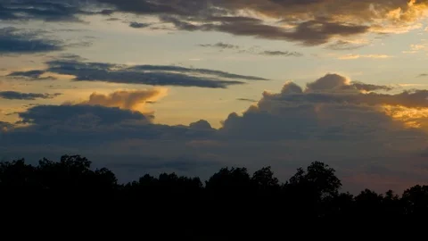 Dramatic sunset scene over forest Video stock 110775002