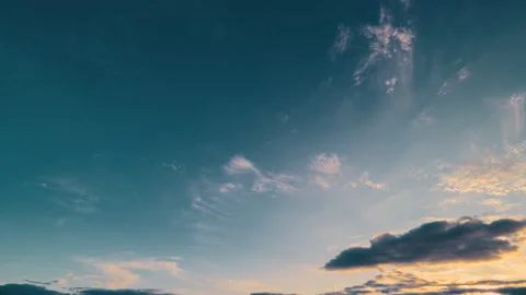 Dramatic sunset scenery, Vivid sky with colorful clouds, Calm atmospheric scene Stock Footage 325637148