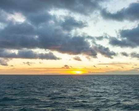 Dramatic sunset at sea Stock Photos