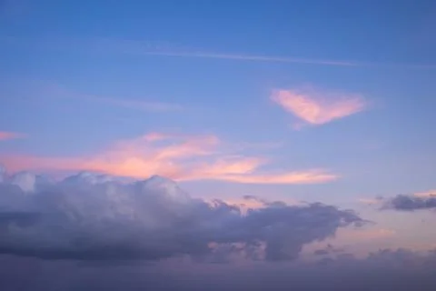 Dramatic sunset skies, cloudscape of rich color twilight sky. Sunset cloud .. Stock Photos