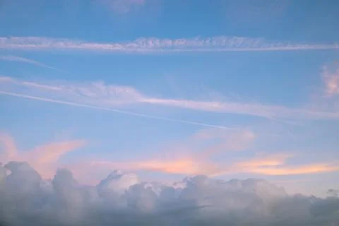 Dramatic sunset skies, cloudscape of rich color twilight sky. Sunset cloud .. Stock Photos