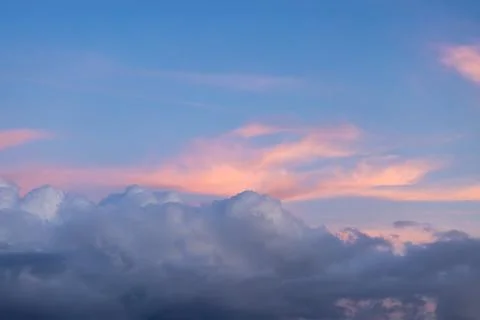 Dramatic sunset skies, cloudscape of rich color twilight sky. Sunset cloud .. Stock Photos