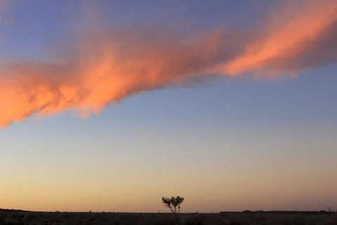 Dramatic sunset sky and beautiful clouds Stock Photos