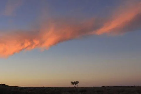 Dramatic sunset sky and beautiful clouds Stock Photos
