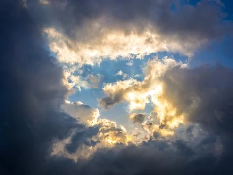 Dramatic sunset sky background. Stock Photos