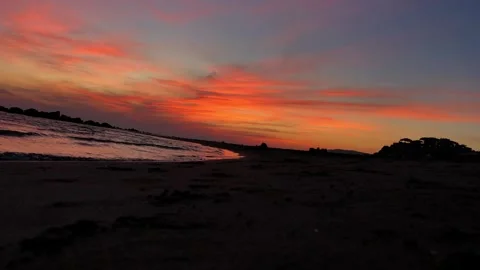Dramatic sunset sky on the beach Stock Footage 260910953