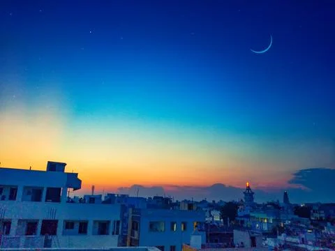 Dramatic sunset sky with clouds, Beautiful landscape during sunset Stock Photos