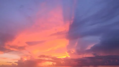 Dramatic sunset Sky with Clouds. Stock Footage 221652442