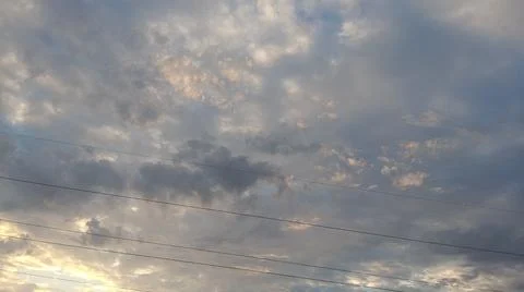 Dramatic Sunset Sky with Clouds over Horizon Landscape Fotos Stock