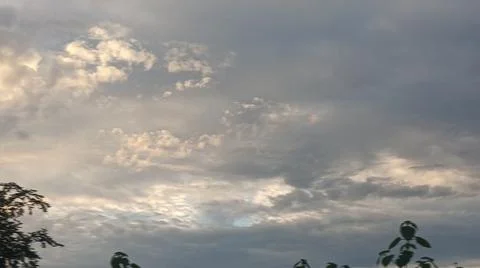 Dramatic Sunset Sky with Clouds over Horizon Landscape Fotos Stock
