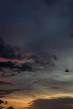 Dramatic Sunset Sky with Clouds 스톡 사진